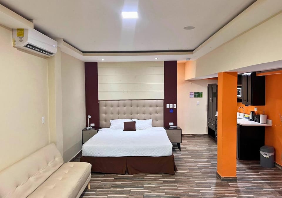 Photo of the whole room, air conditioner