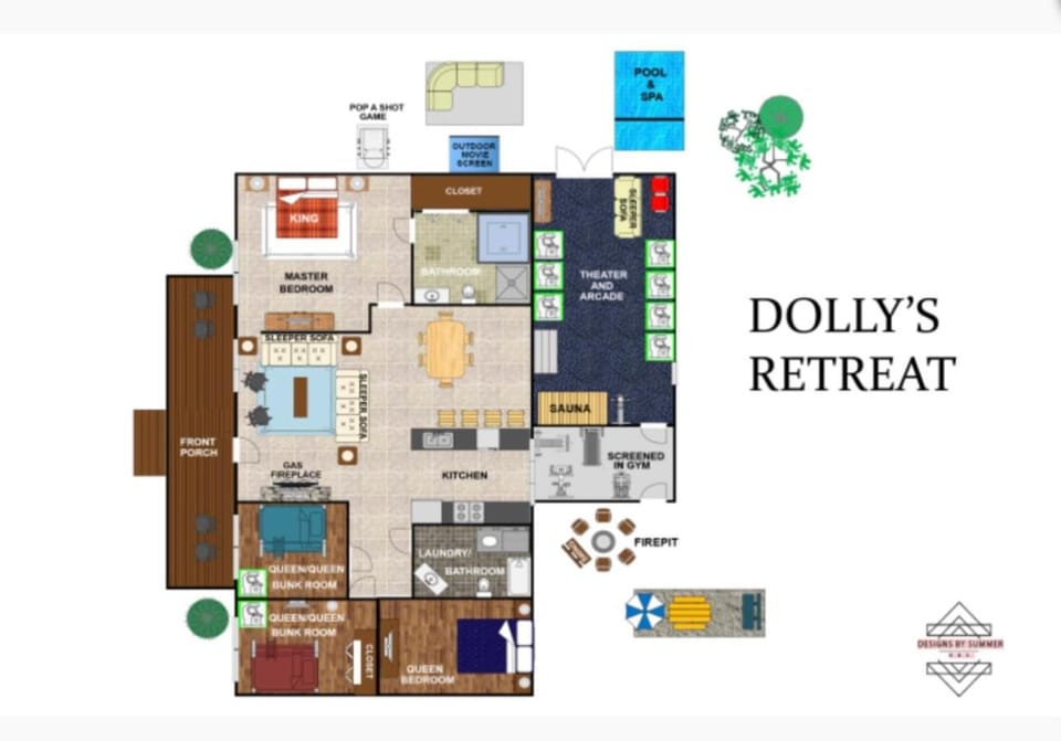 Dollywood Pool Spa Sauna Gym, Walk To Dollywood fireworks view!! House in Pigeon Forge