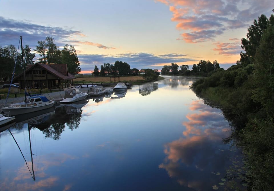 Natural landscape, River view, Sunset