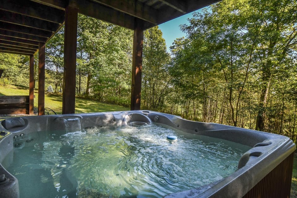 Patio, Natural landscape, Hot Tub, Garden view