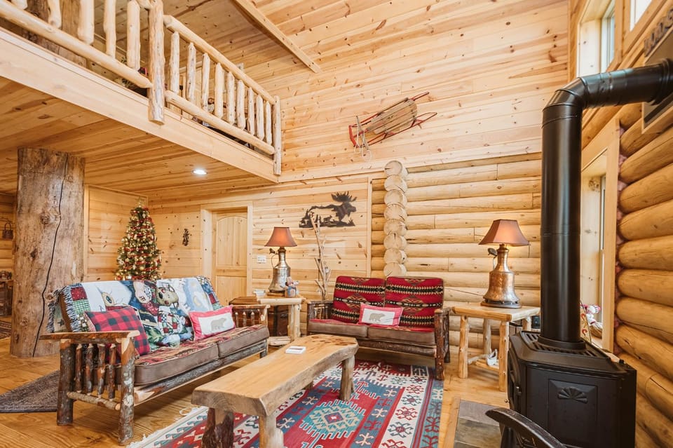 Living room, fireplace, furniture