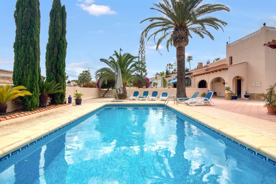 Property building, Living room, Swimming pool