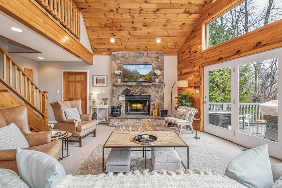 Balcony/Terrace, Living room, Seating area, Garden view, fireplace, furniture