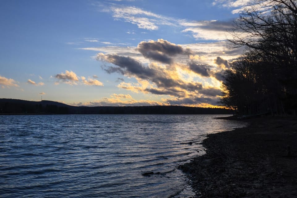 Natural landscape, Lake view, Sunset