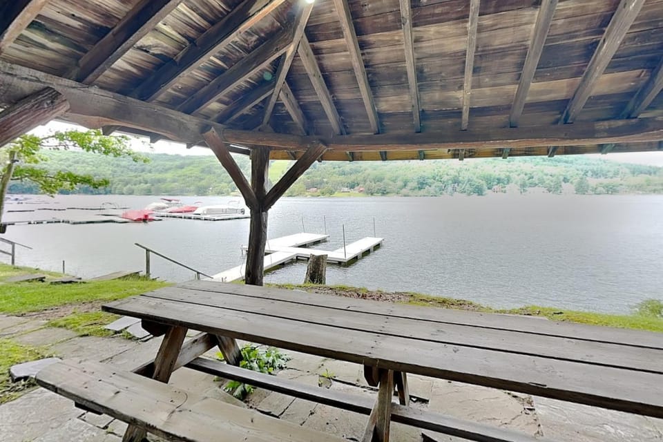 Patio, Natural landscape, Seating area, Lake view