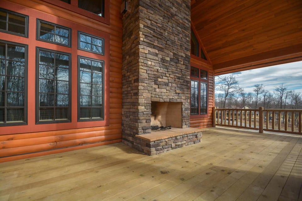 Property building, Patio, Garden view, fireplace