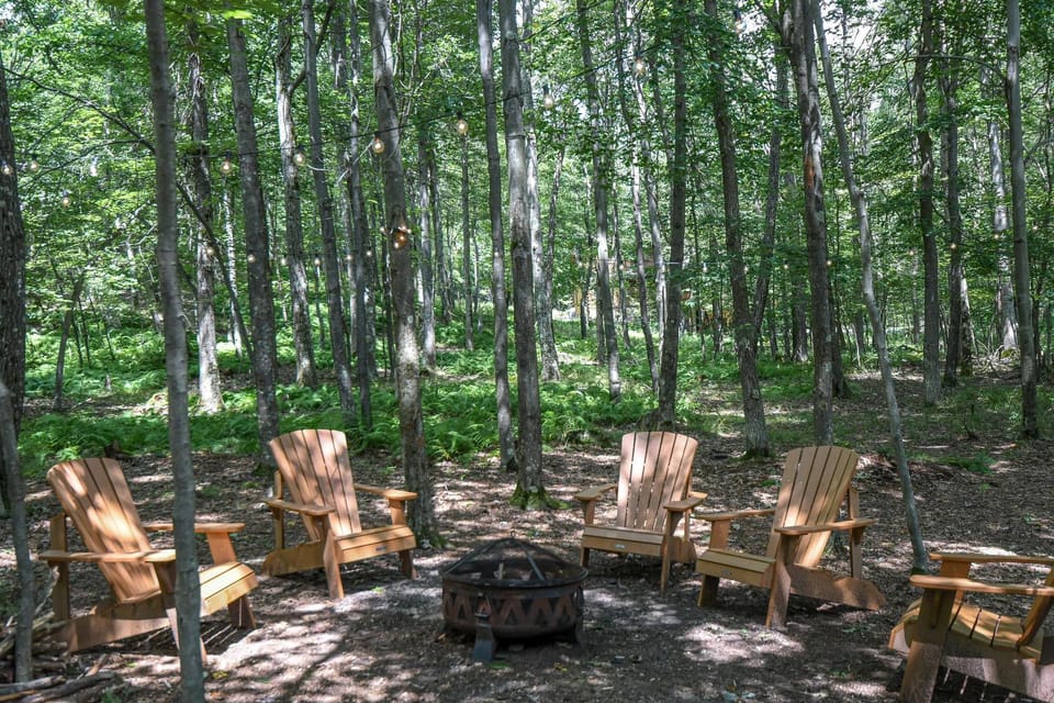 Natural landscape, BBQ facilities, Seating area, Garden view