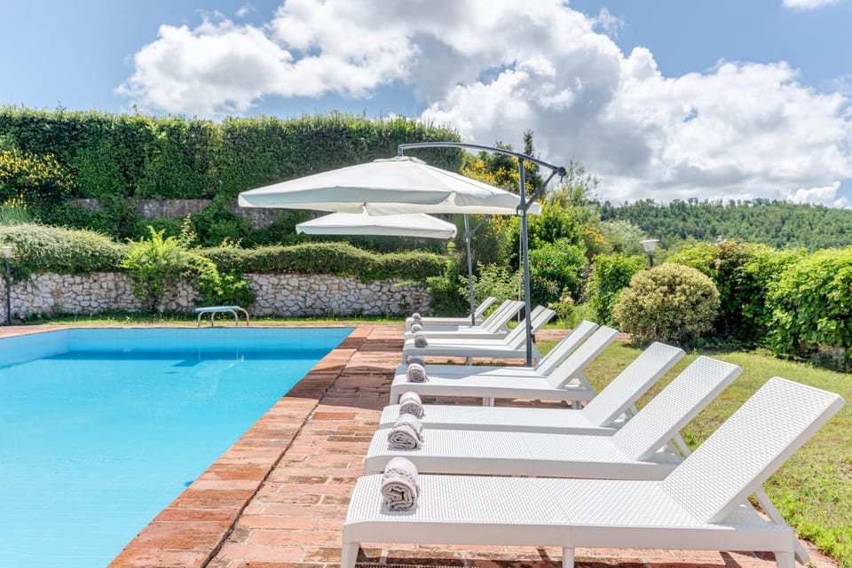 Property building, Living room, Swimming pool