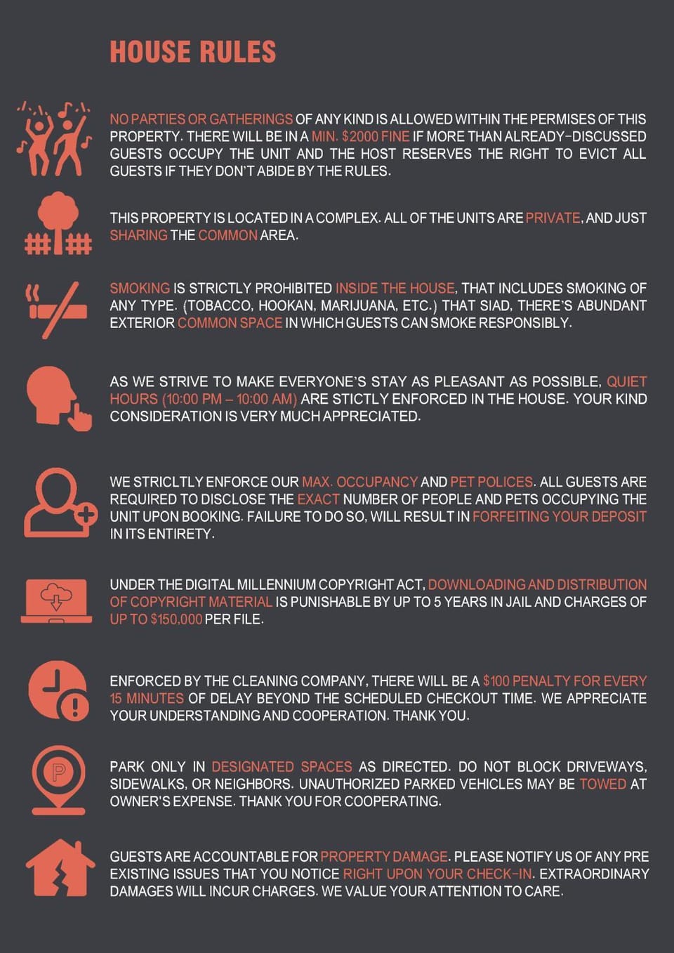 Property building, Text overlay