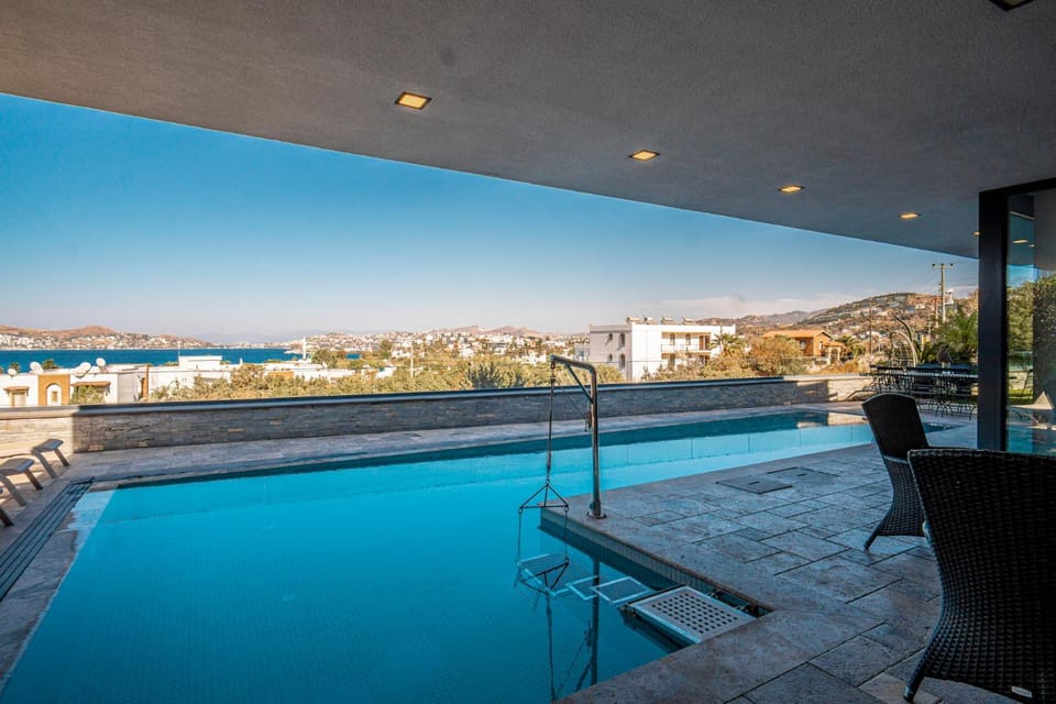 Patio, Day, Natural landscape, Pool view, Sea view, Swimming pool, sunbed