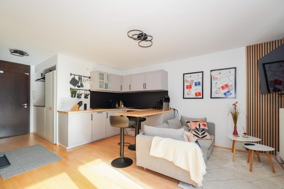 Living room, kitchen