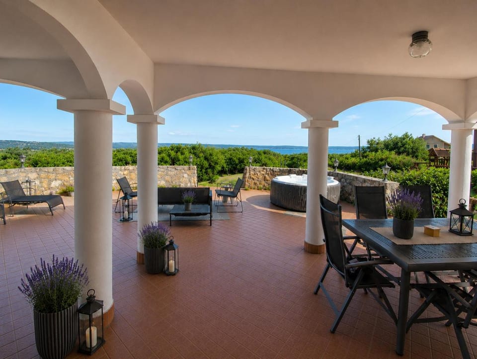 Patio, Day, Natural landscape, Balcony/Terrace, Sea view