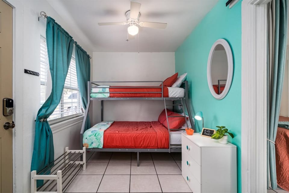 Bedroom, bunk bed, furniture, wardrobe