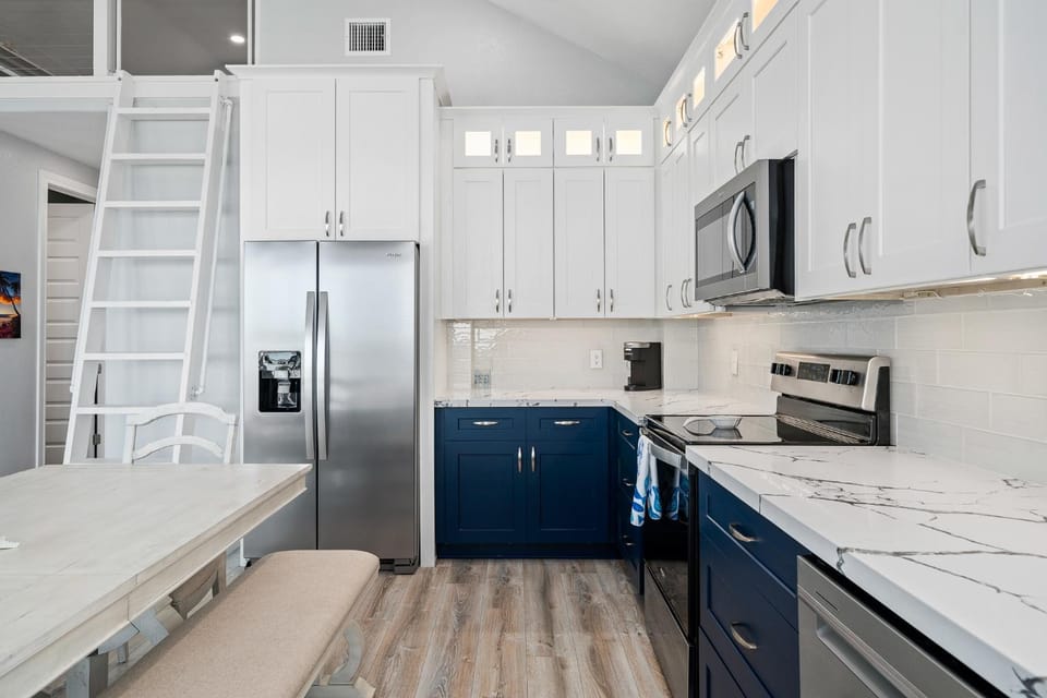 Kitchen or kitchenette, microwave, oven, stove, kitchen