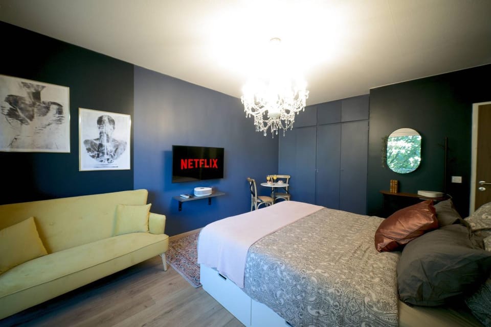 Bed, TV and multimedia, Photo of the whole room, Seating area, Bedroom