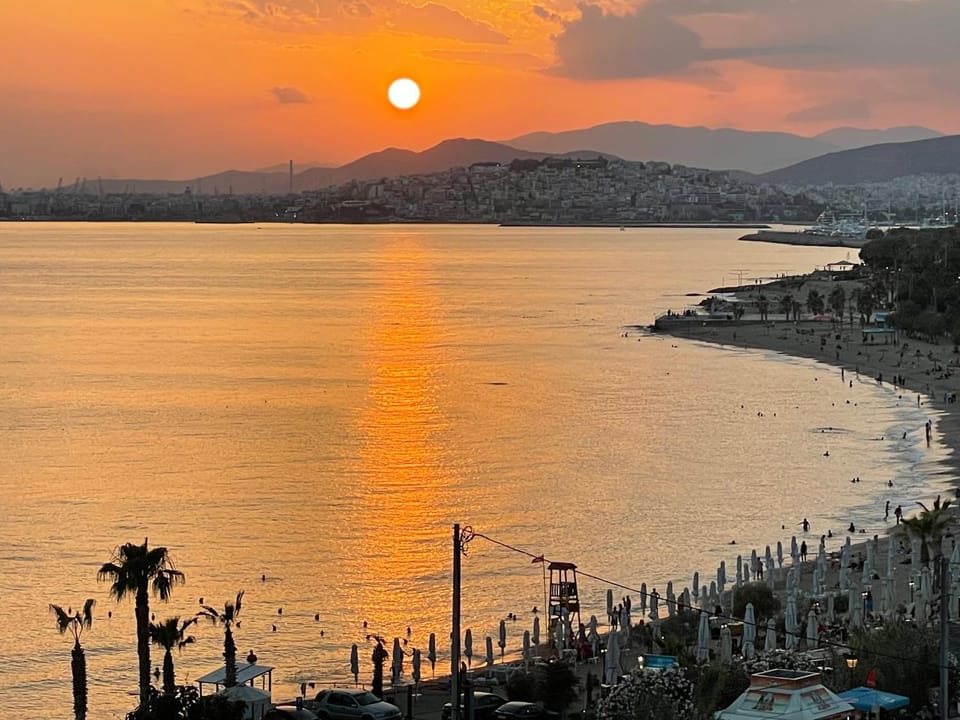 Beach, Sea view, Sunset