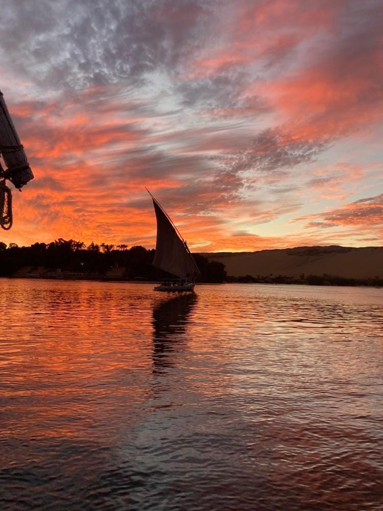 Natural landscape, River view, Sunset
