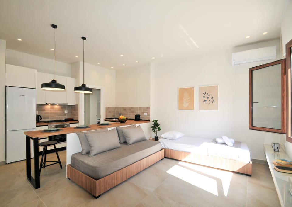 Kitchen or kitchenette, Living room, Seating area, Dining area, pet friendly, stove, air conditioner