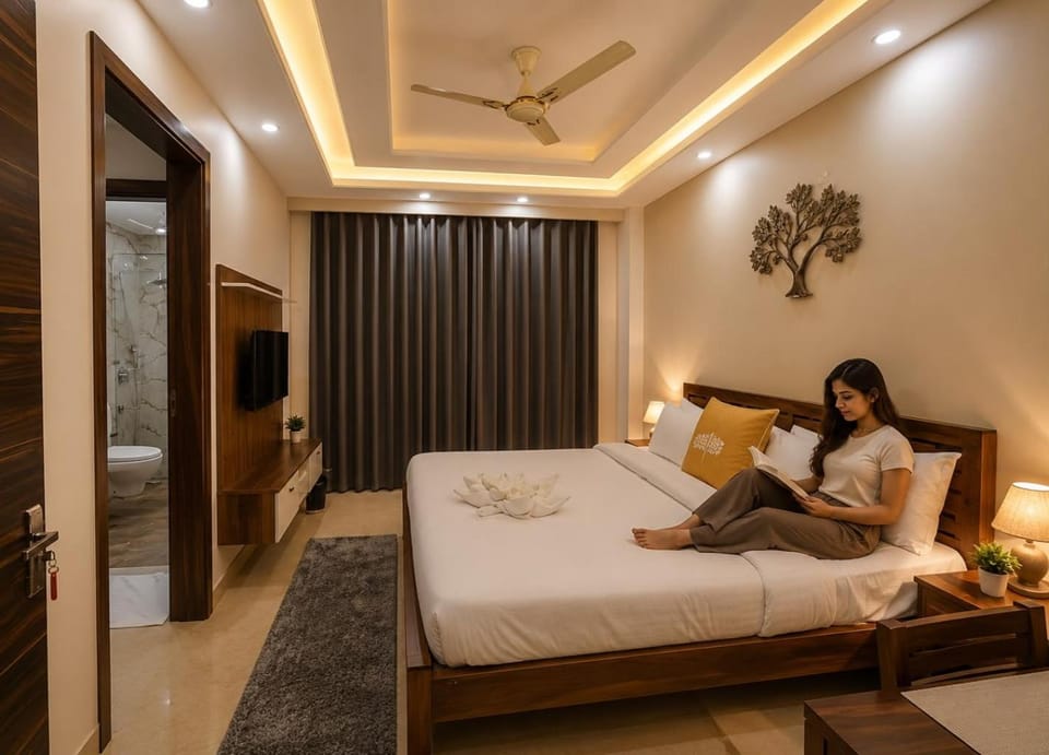 Bed, TV and multimedia, Photo of the whole room, Bedroom, towels, air conditioner