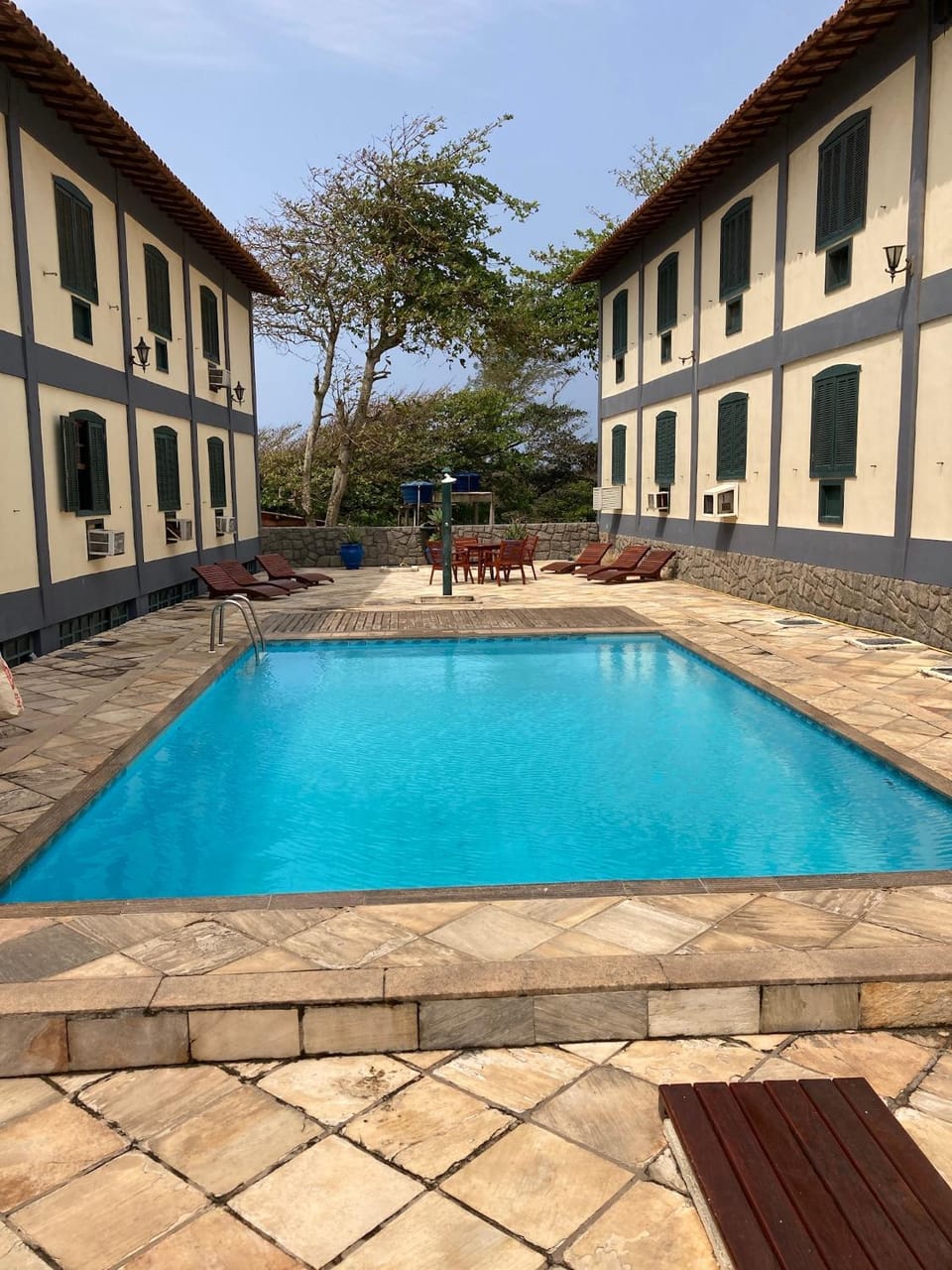 Property building, Pool view, Swimming pool, sunbed