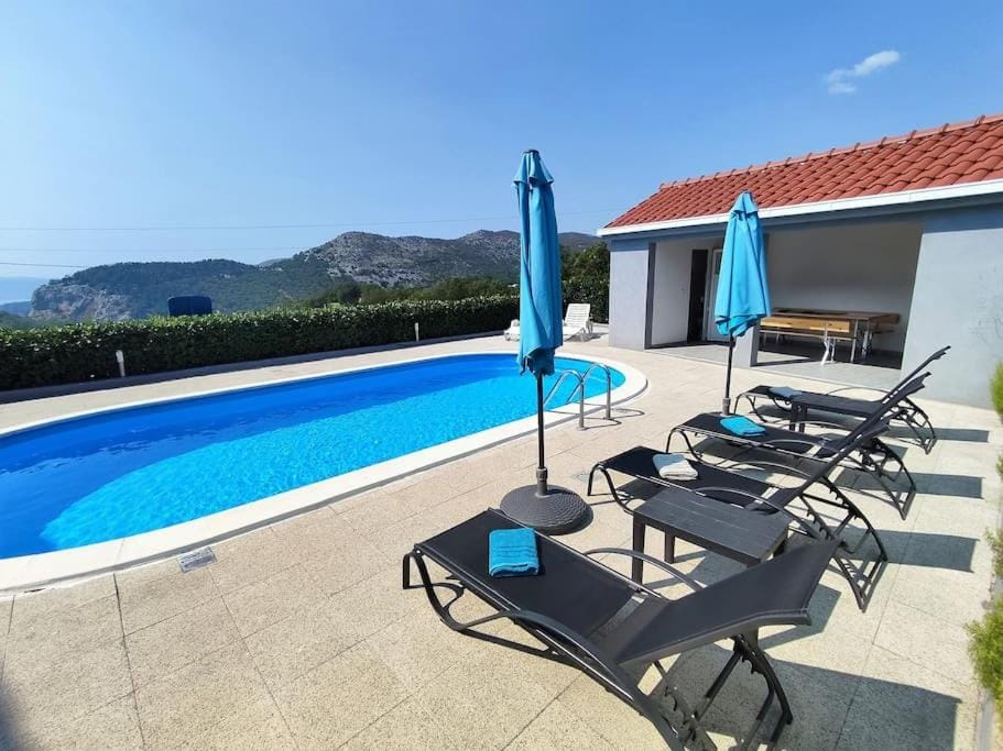 Natural landscape, Pool view, Swimming pool, sunbed