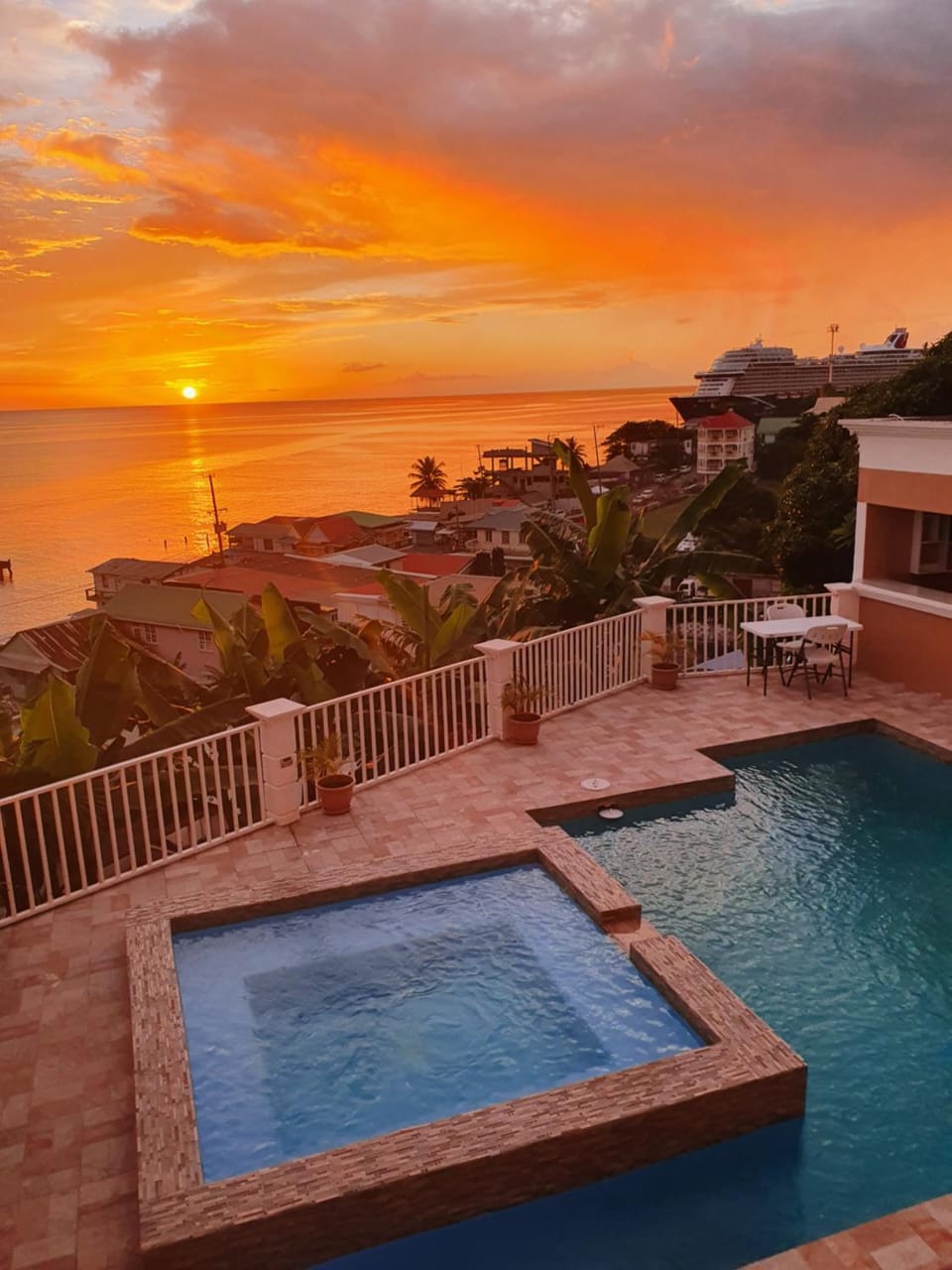 Pool view, Swimming pool, Swimming pool, Sunset