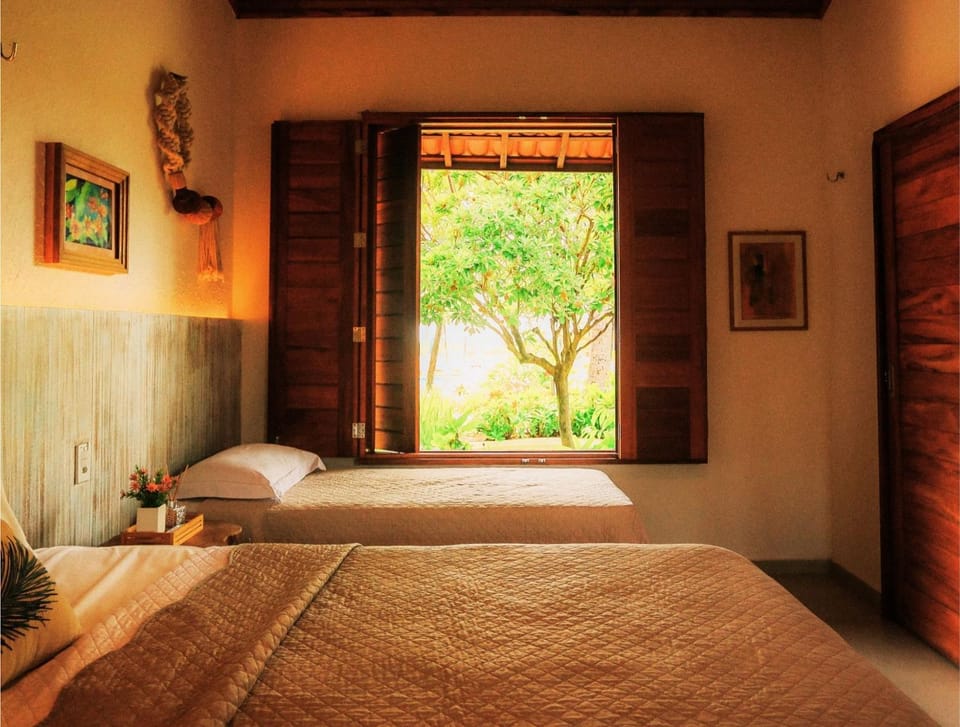 Bed, Photo of the whole room, Bedroom, Garden view