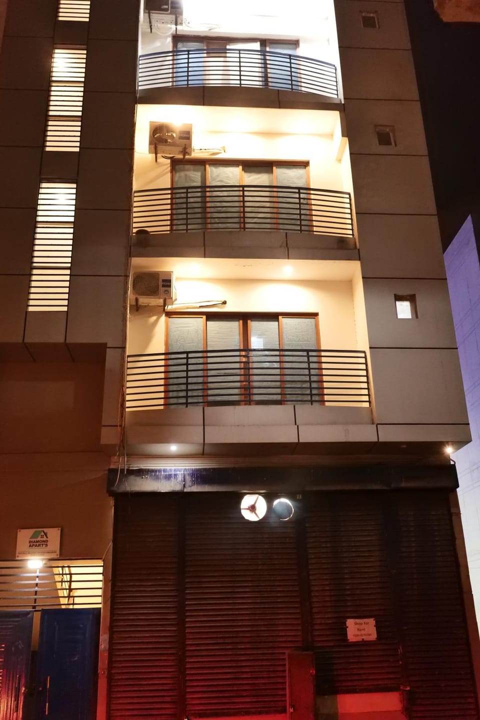 Property building, Night, View (from property/room), Balcony/Terrace