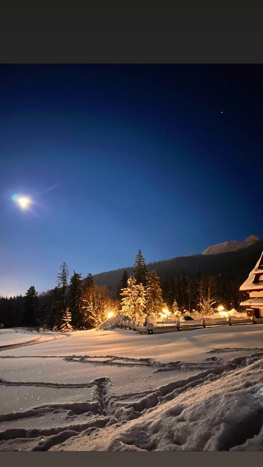 Night, Natural landscape, Winter, View (from property/room), Mountain view