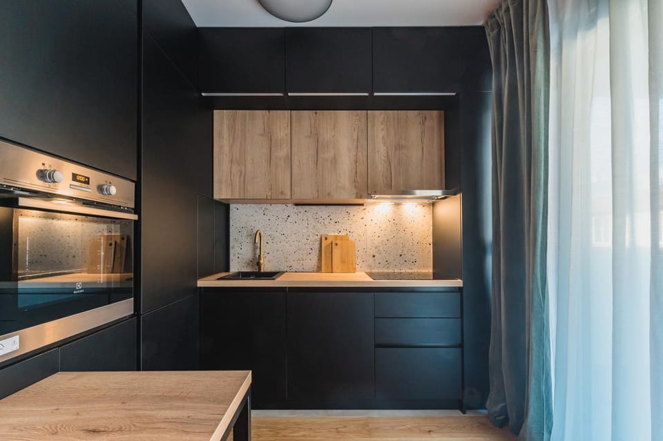 Kitchen or kitchenette, heating, internet, minibar, oven, stove