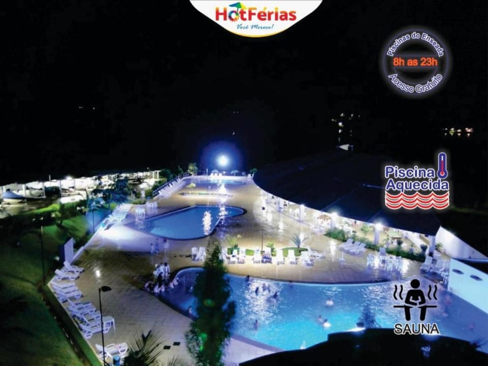 Night, Aqua park, Pool view