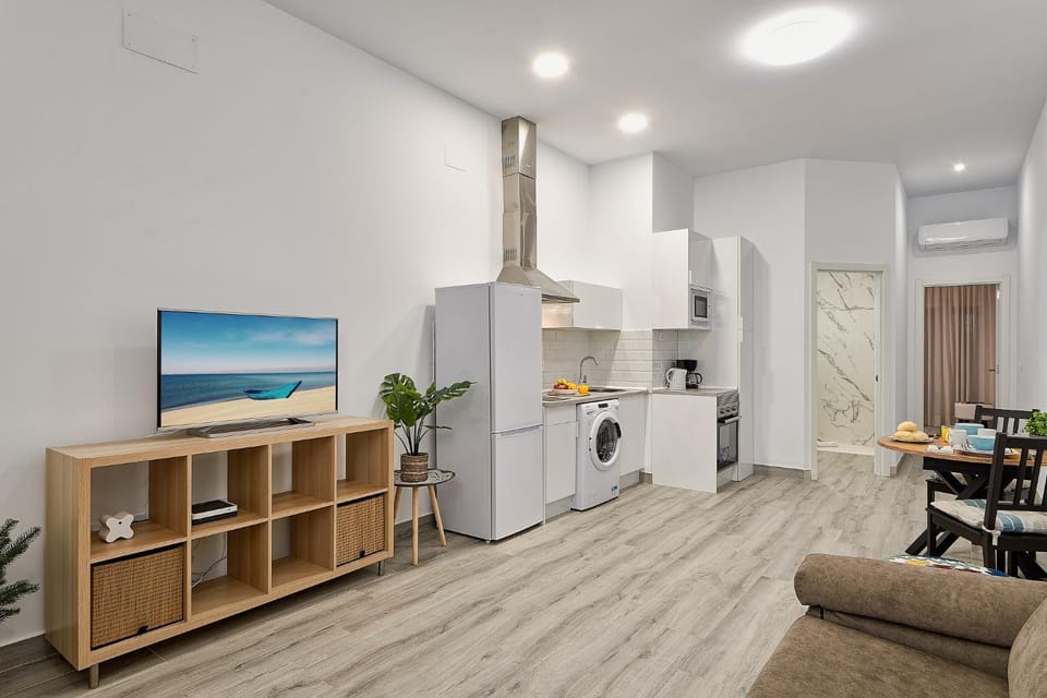 Living room, kitchen