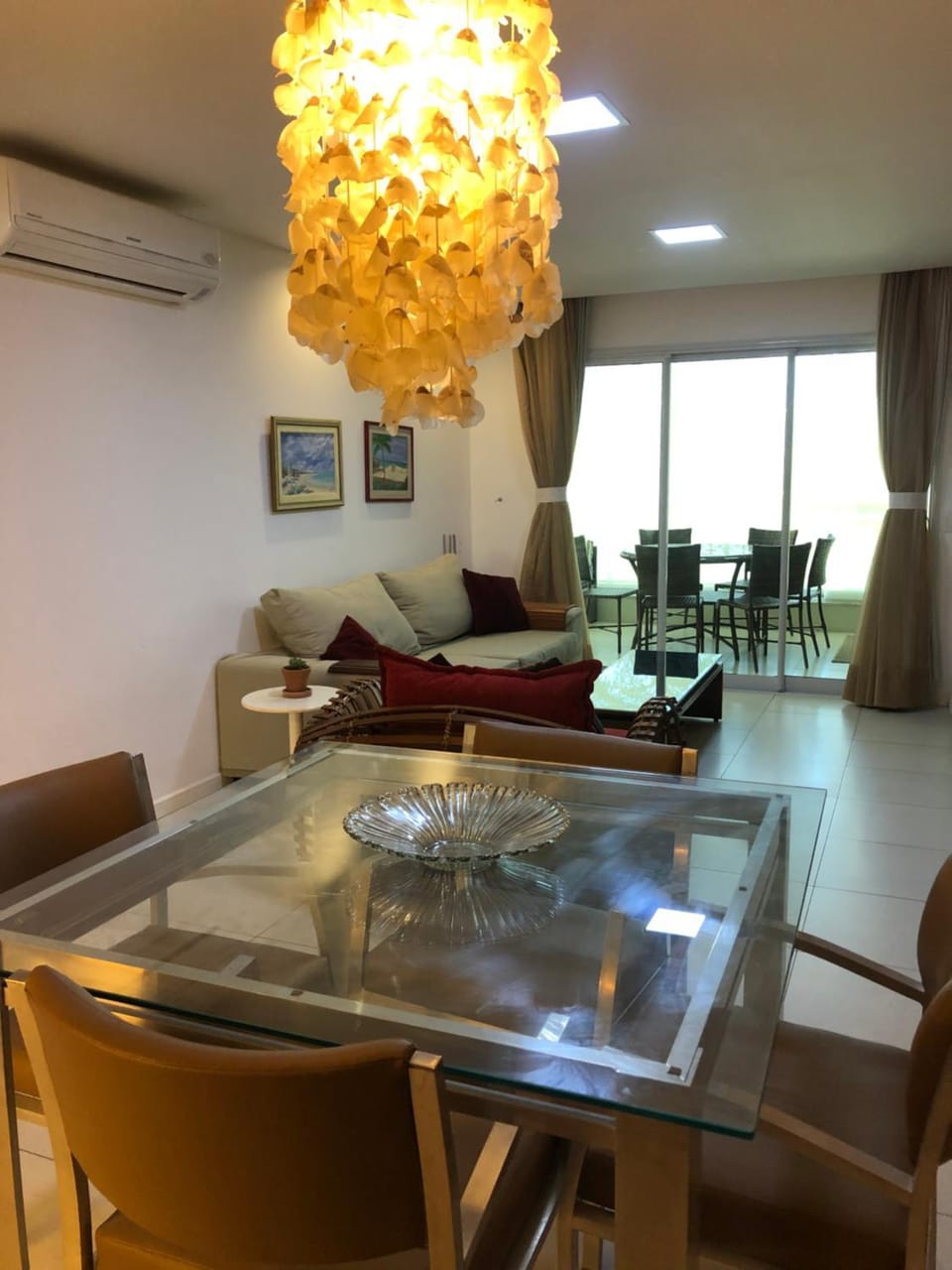 Living room, Seating area, Dining area, air conditioner