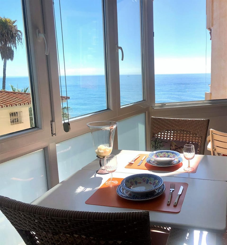 View (from property/room), Seating area, Dining area, Sea view