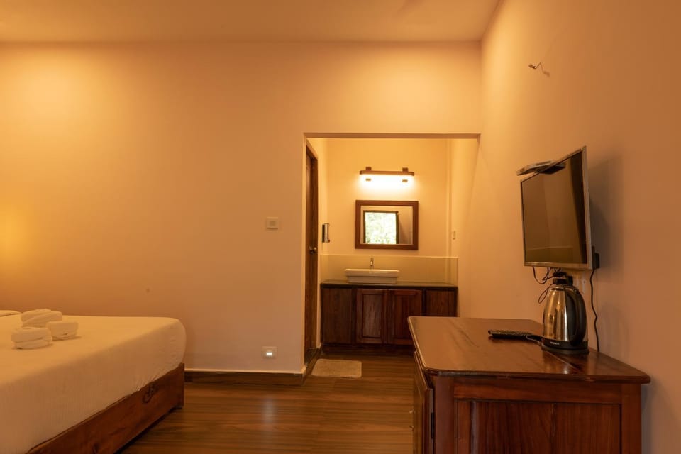Bed, TV and multimedia, Photo of the whole room, hair dresser