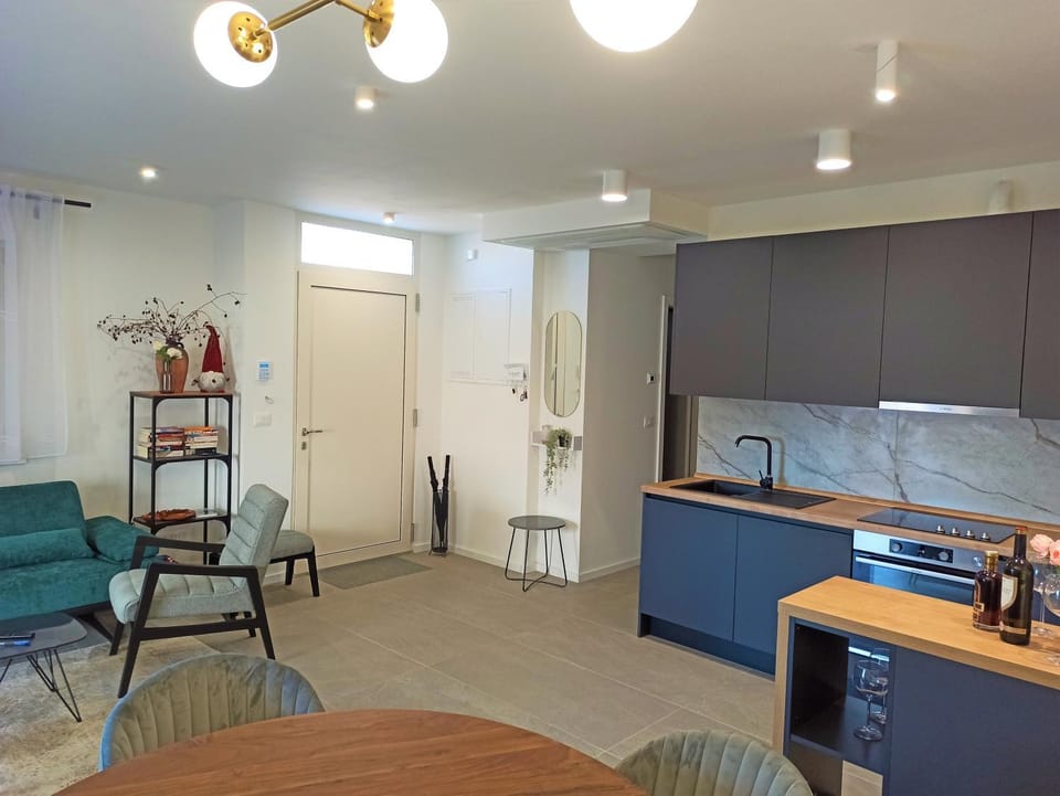 Living room, Seating area, stove, kitchen