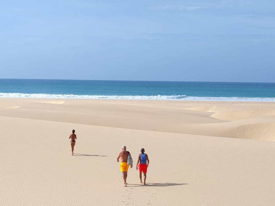 Beach, group of guests