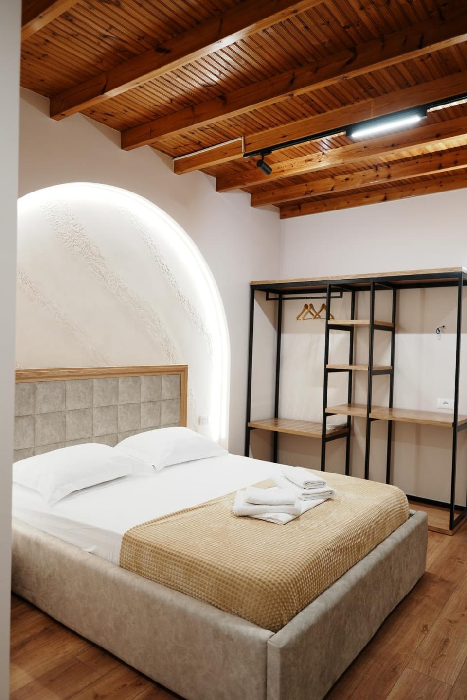 Bed, Photo of the whole room, Bedroom, towels, wardrobe