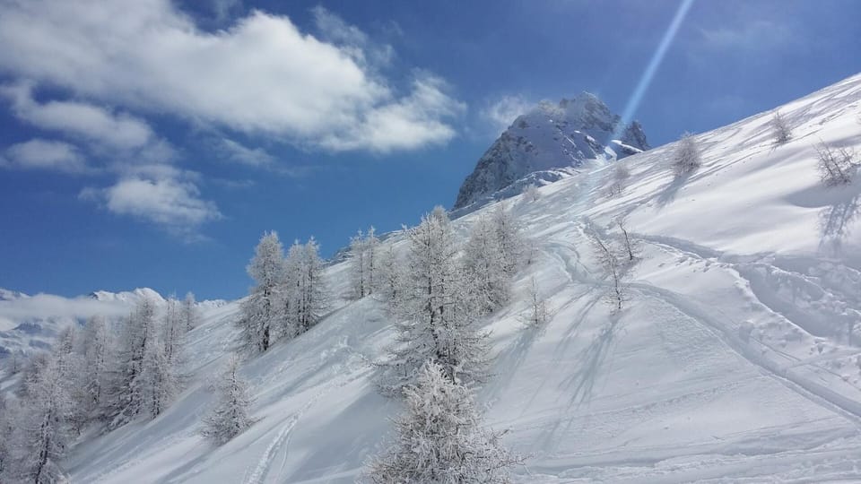 Natural landscape, Winter, Skiing
