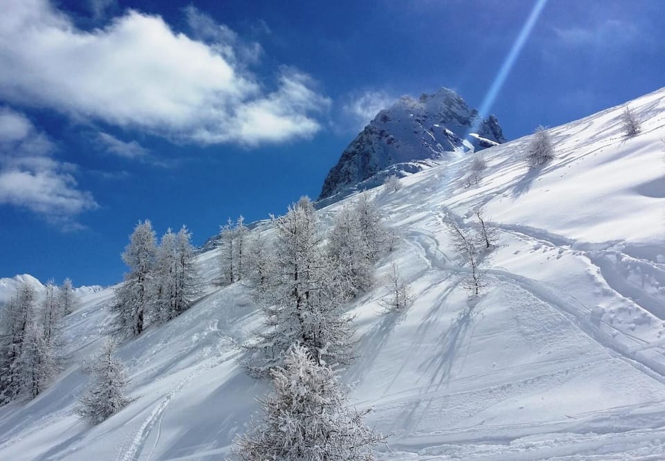 Natural landscape, Winter, Skiing