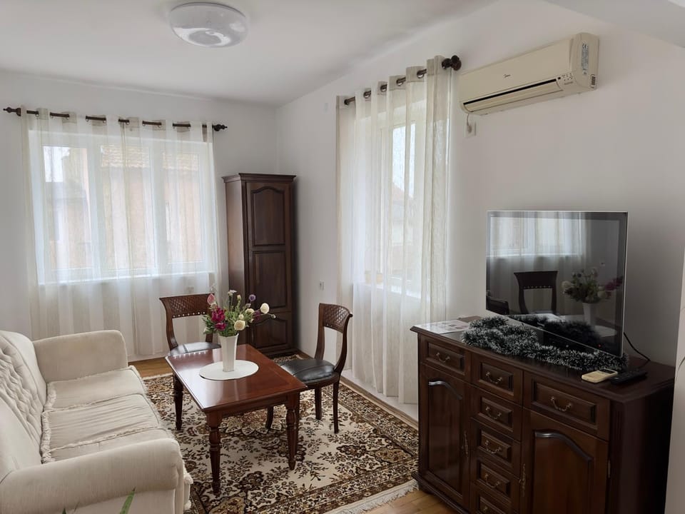 Living room, Seating area, Dining area, air conditioner