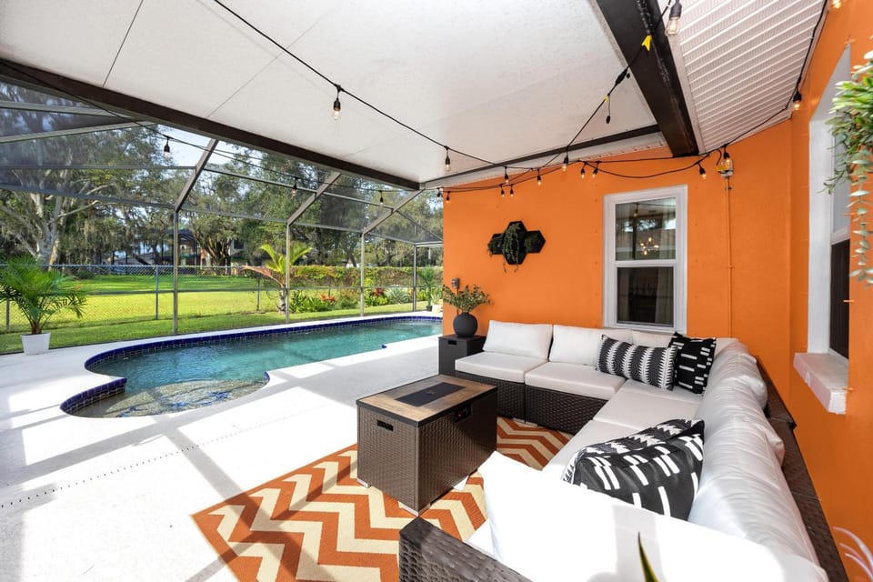 Patio, Day, Balcony/Terrace, Seating area, Pool view, Swimming pool, sunbed