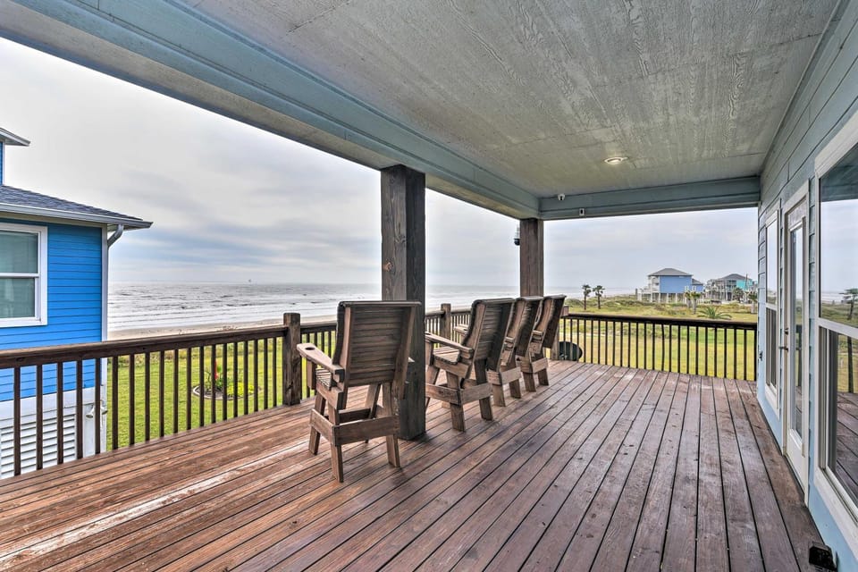 Group Getaway w/ Deck, Steps to Crystal Beach! House in Bolivar Peninsula