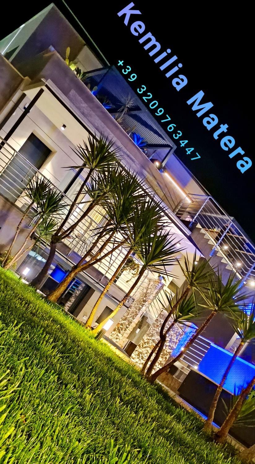 Property building, Night, Garden, Garden view