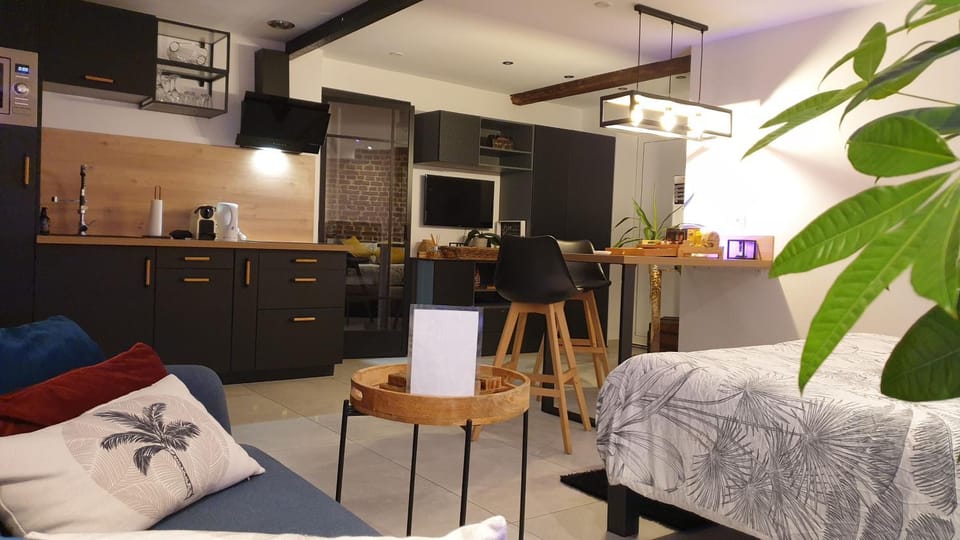 Night, TV and multimedia, Coffee/tea facilities, Kitchen or kitchenette, Living room, Seating area, Dining area