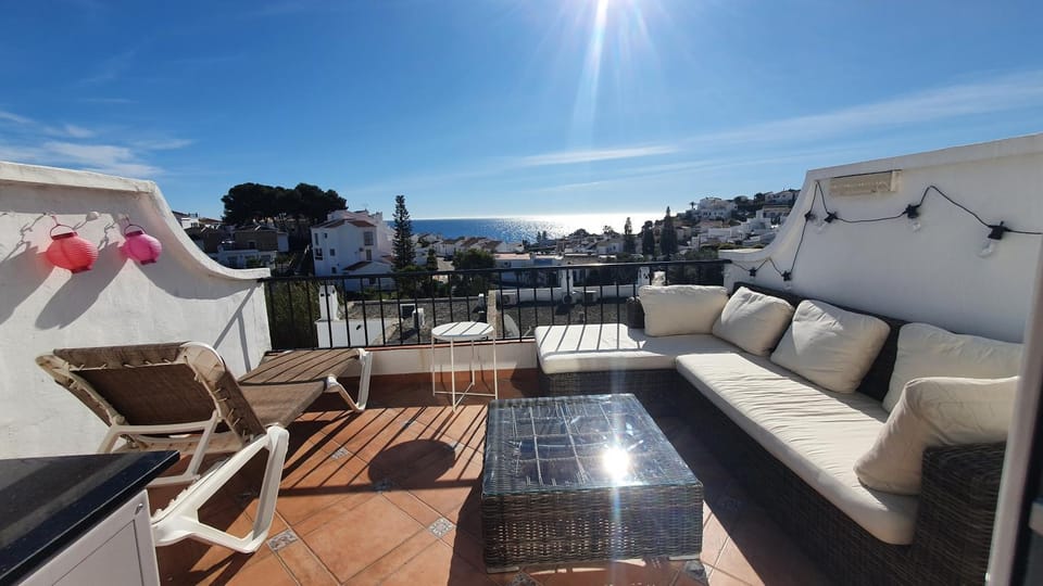 Patio, Day, View (from property/room), Balcony/Terrace, Seating area, Sea view, sunbed