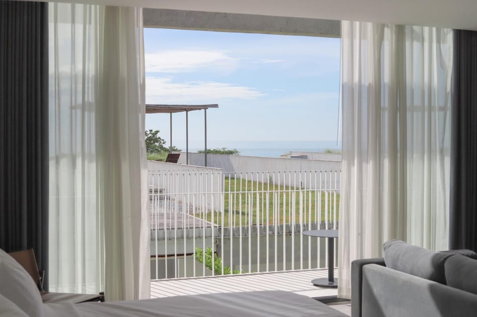 Patio, Seating area, Bedroom, Sea view