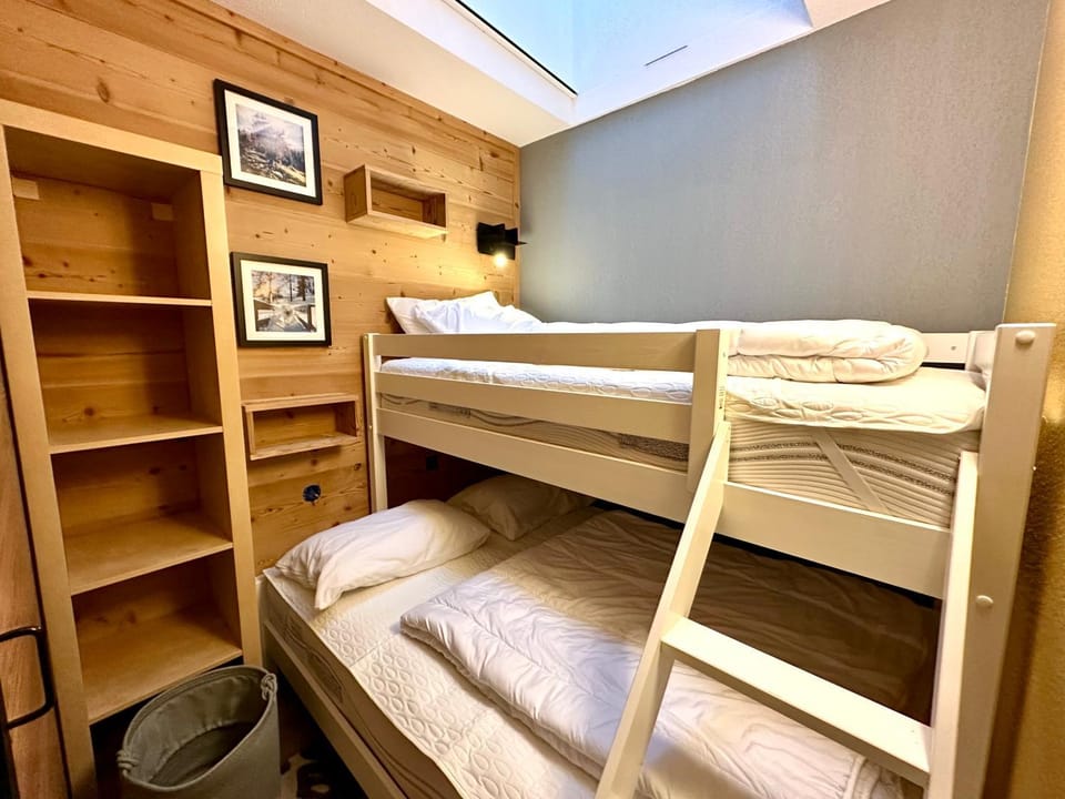 Bed, Photo of the whole room, Bedroom, bunk bed, wardrobe