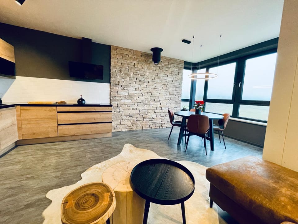 Living room, kitchen