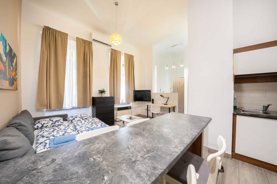 Living room, kitchen